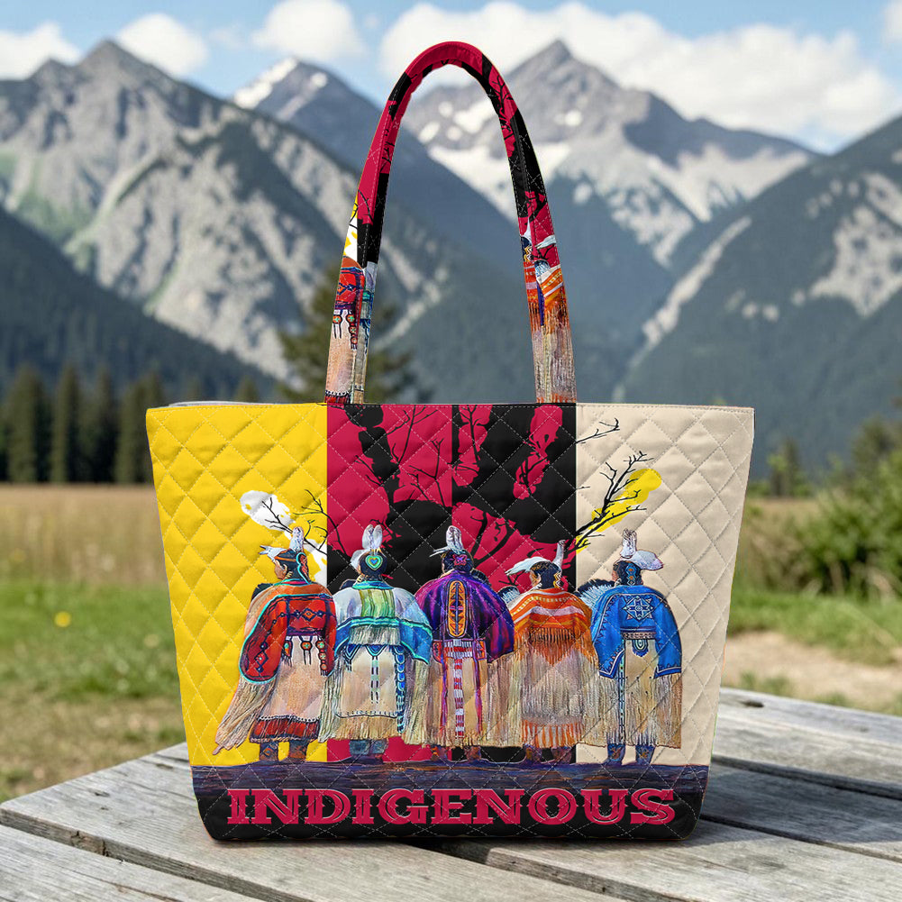 ARR0003 Chiefs Native American Quilted Shoulder Tote Bag