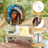 Powwow Storearr0035 chief native colorful stained glass wind spinner