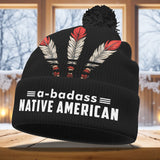Abadass Native American Knitted Hat With Pom-Pom