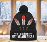 Abadass Native American Knitted Hat With Pom-Pom