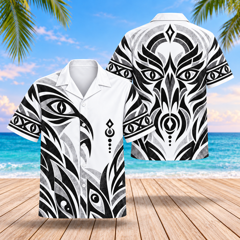 Ancient Totem Native American-Inspired 3D Hawaiian Shirt BSm044