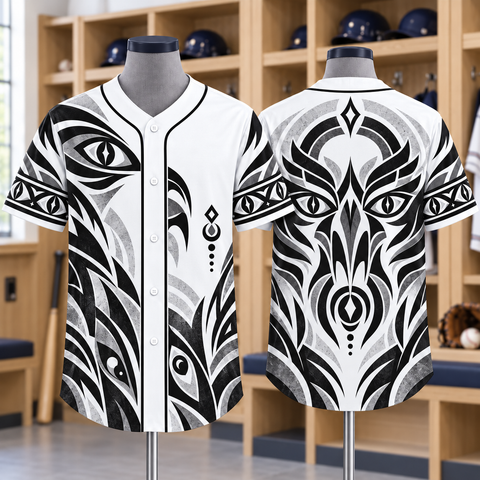 Ancient Totem Native American-Inspired Baseball Jersey BSm044