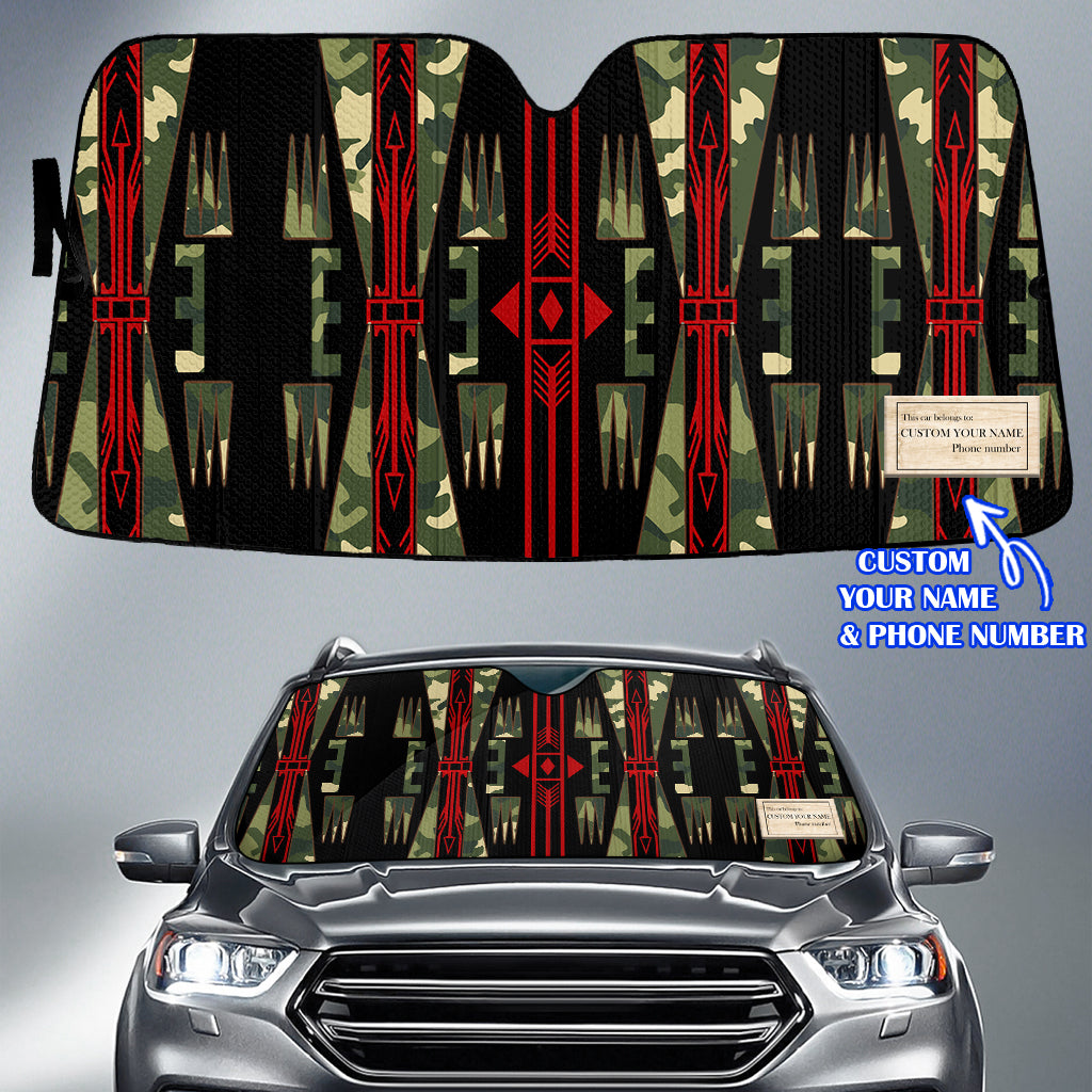 BB251223M01 Custom Name Native American Auto Sun Shade