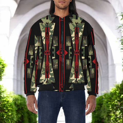 BB251223M01 Native American Bomber Jacket With Sleeve Pocket