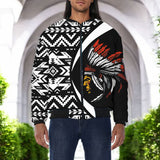 BB251225M01 Chief Native American Bomber Jacket With Sleeve Pocket