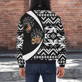 BB251225M02 Bear Native American Bomber Jacket With Sleeve Pocket