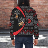 BB251225M04 Bear Native American Bomber Jacket With Sleeve Pocket