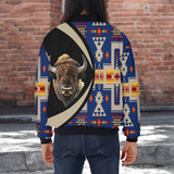 BB251225M13 Bison Native American Bomber Jacket With Sleeve Pocket
