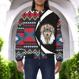 BB251225M17 Wolf Native American Bomber Jacket With Sleeve Pocket
