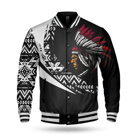 BBJ0016 Chief Pattern Native American Baseball Jacket