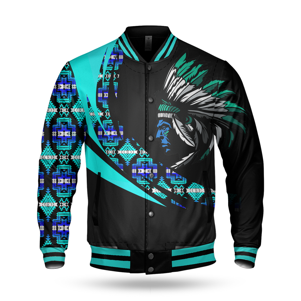 BBJ0018 Chief Pattern Native American Baseball Jacket