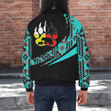 BJ000123 Mama Bear Native American Bomber Jacket With Sleeve Pocket