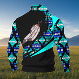 BJ000129 Feather Native American Thick Knit Fleece Jacket