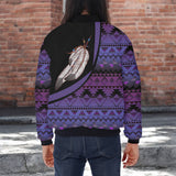 BJ000132 Feather Native American Bomber Jacket With Sleeve Pocket