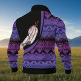 BJ000132 Feather Native American Thick Knit Fleece Jacket
