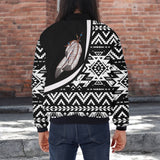 BJ000152 Feather Native American Bomber Jacket With Sleeve Pocket