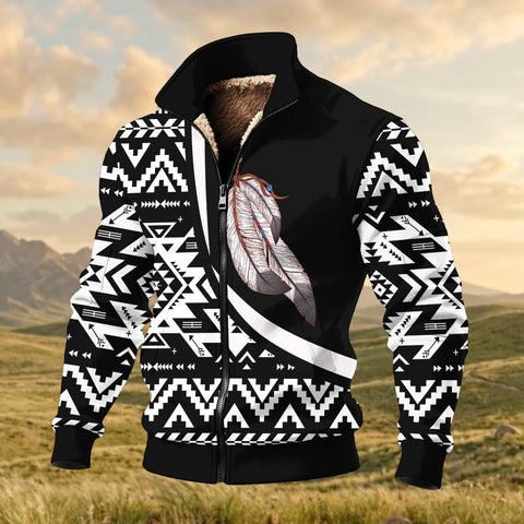 BJ000152 Native American Thick Knit Fleece Jacket