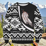 BJ000152 Native American Unisex Drop-shoulder Knitted Fleece Sweater