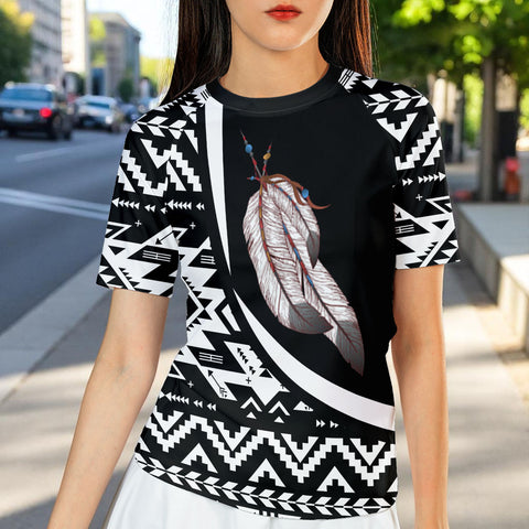 BJ000152 Native American Women Short-sleeve Rash Guard
