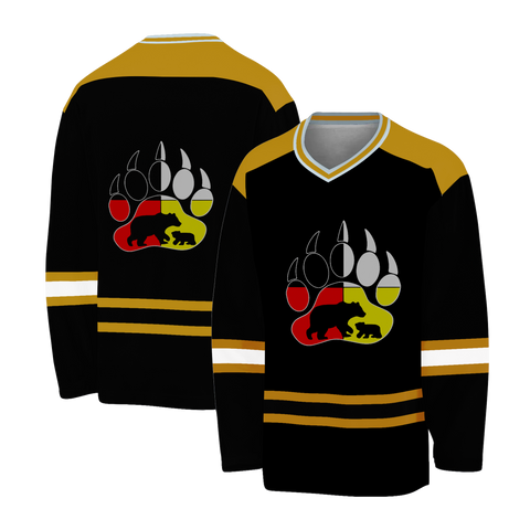 BJ0001778 Bear Symbol Native American Hockey Jersey