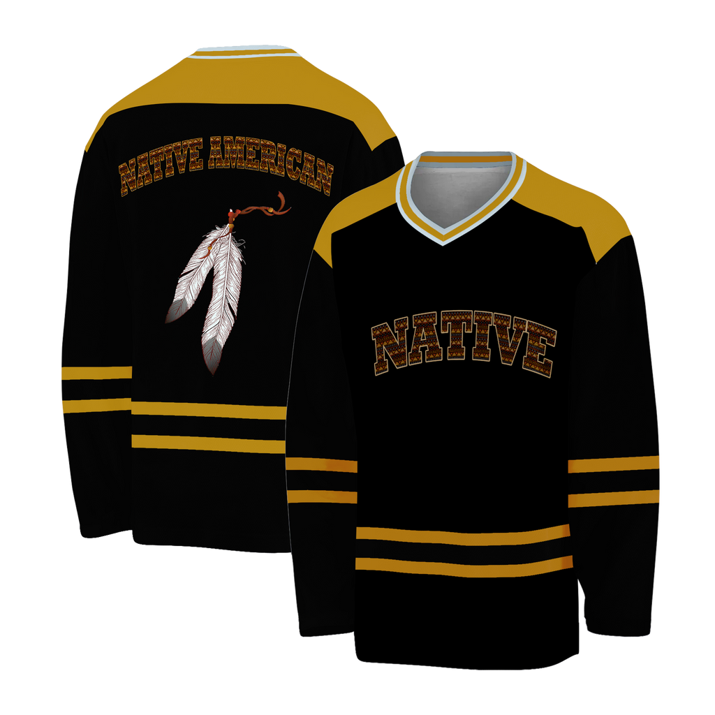 BJ0001780 Feather Native American Hockey Jersey