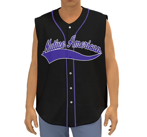 BJ000179 Pattern Native American Men's Sleeveless Baseball Jersey