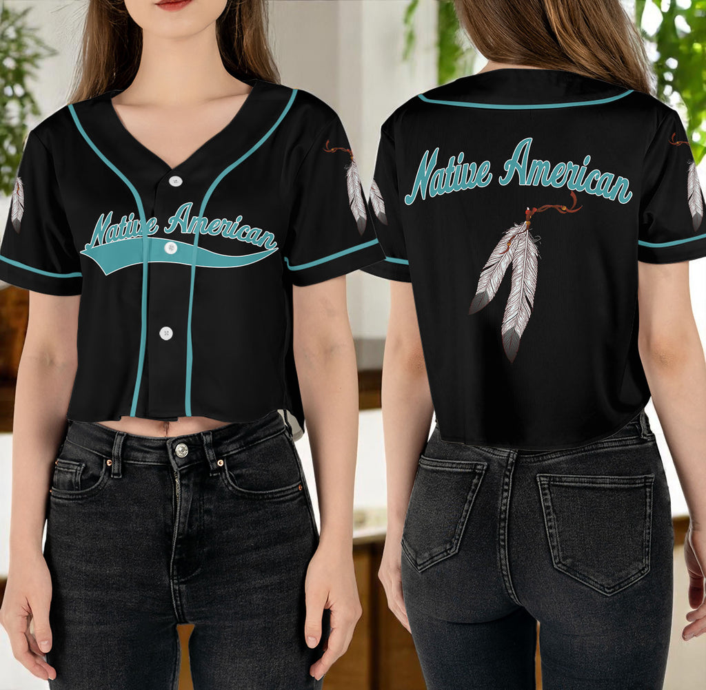 BJ00063 Native American Crop top Baseball Jersey