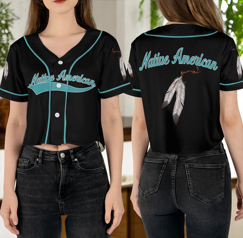 BJ00063 Native American Crop top Baseball Jersey