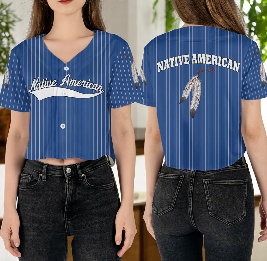 BJ00095 Native American Crop top Baseball Jersey