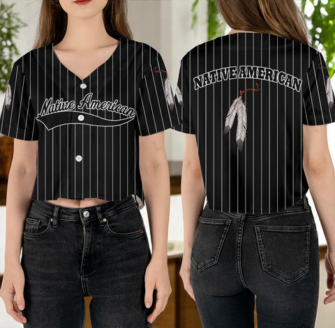 BJ00097 Native American Crop top Baseball Jersey