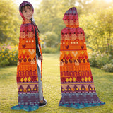 BJ0009 Native American AOP Unisex Hooded Cloak for Kids and Adults