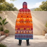 BJ0009 Native American AOP Unisex Hooded Cloak for Kids and Adults