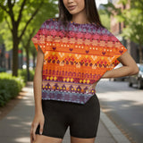 BJ0009 Native American Women Open-Back Crossover Workout Tee