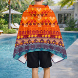 BJ0009 Pattern Native American Hooded Towel Poncho