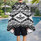 BLK0034 Thunderbird Native American Hooded Towel Poncho