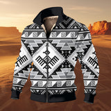 BLK0034 Thunderbird Native American Thick Knit Fleece Jacket