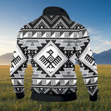 BLK0034 Thunderbird Native American Thick Knit Fleece Jacket