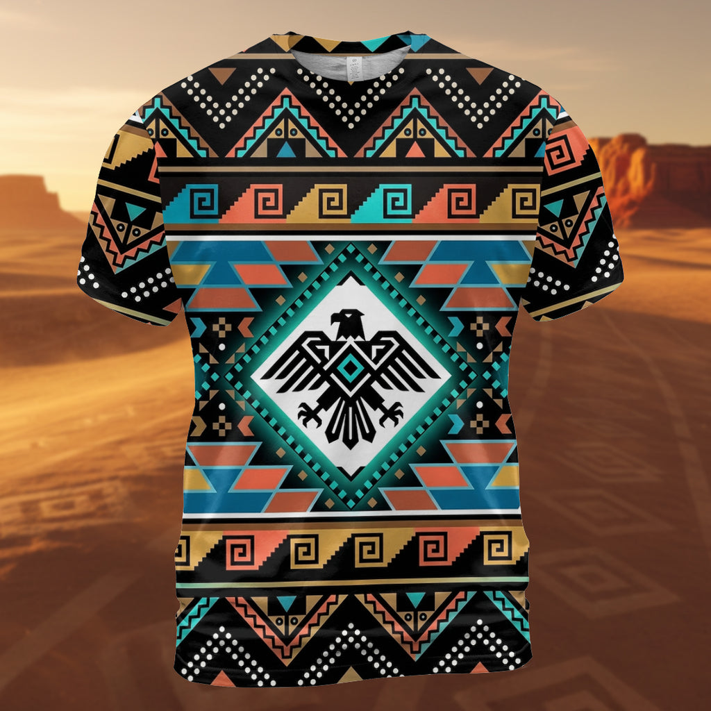 BLK0034v2 Thunderbird Native American 3D T-shirt