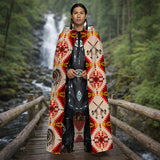 BLK0044 Native American AOP Unisex Hooded Cloak for Kids and Adults