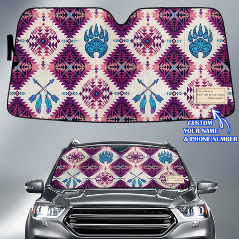 BLK0044v2 Bear Claw Custom Name Native American Auto Sun Shade