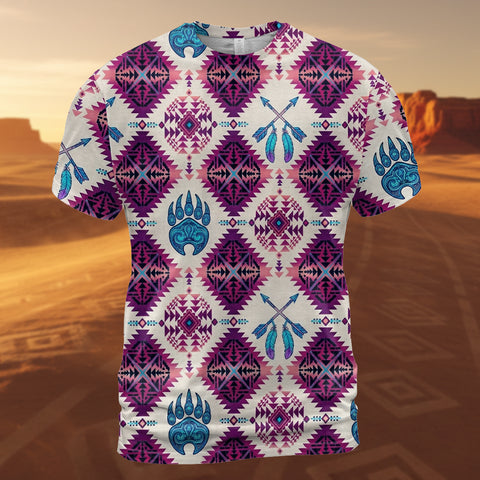 BLK0044v2 Bear Native American 3D T-shirt
