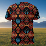 BLK0044v3 Bear Native American 3D T-shirt