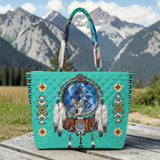 BR0029 Dreamcatcher Native American Quilted Shoulder Tote Bag