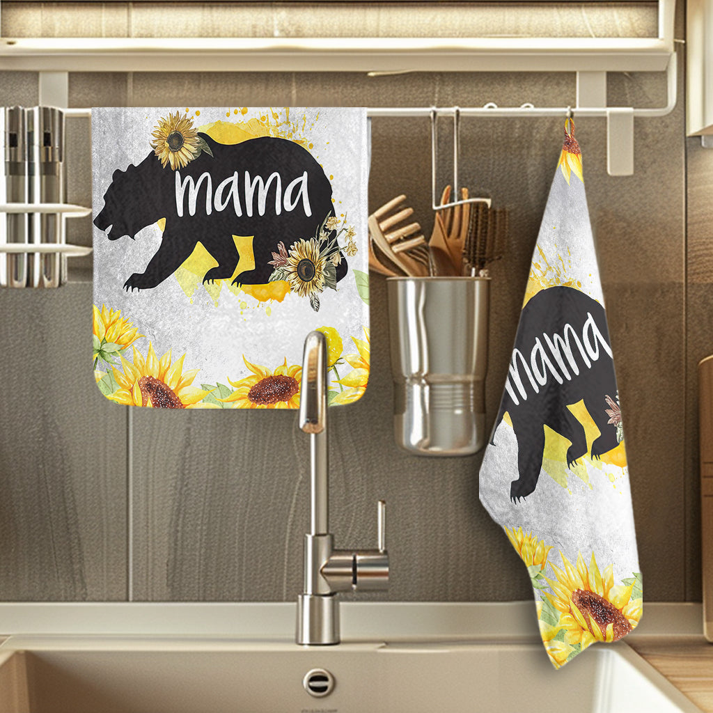 BR0037 Mama Bear Native American Kitchen Dish Towel Set of 2
