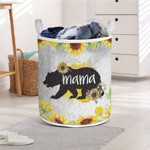BR0037 Mama Bear Native American Quilted Laundry Basket