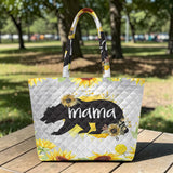 BR0037 Mama Bear Native American Quilted Shoulder Tote Bag