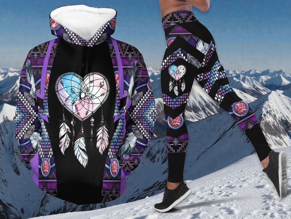 BS-000182v3 Dreamcatcher Native American Hoodie Leggings Set