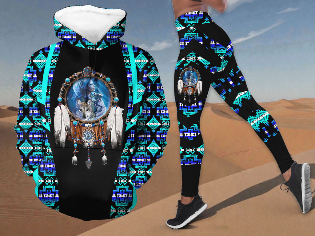 BS-000188v3 Dreamcatcher Native American Hoodie Leggings Set