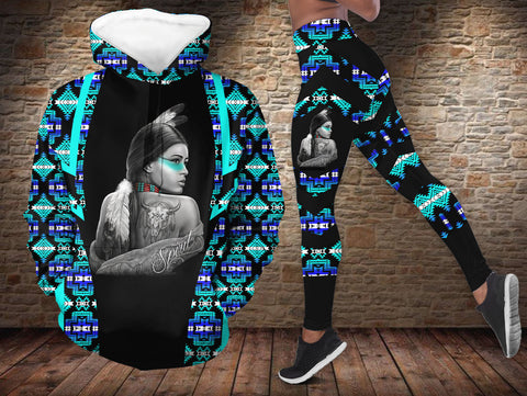BS-000188v5 Woman Native American Hoodie Leggings Set