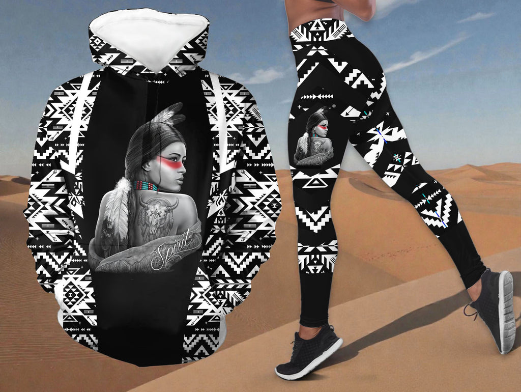 BS-000195v4 Woman Native American Hoodie Leggings Set